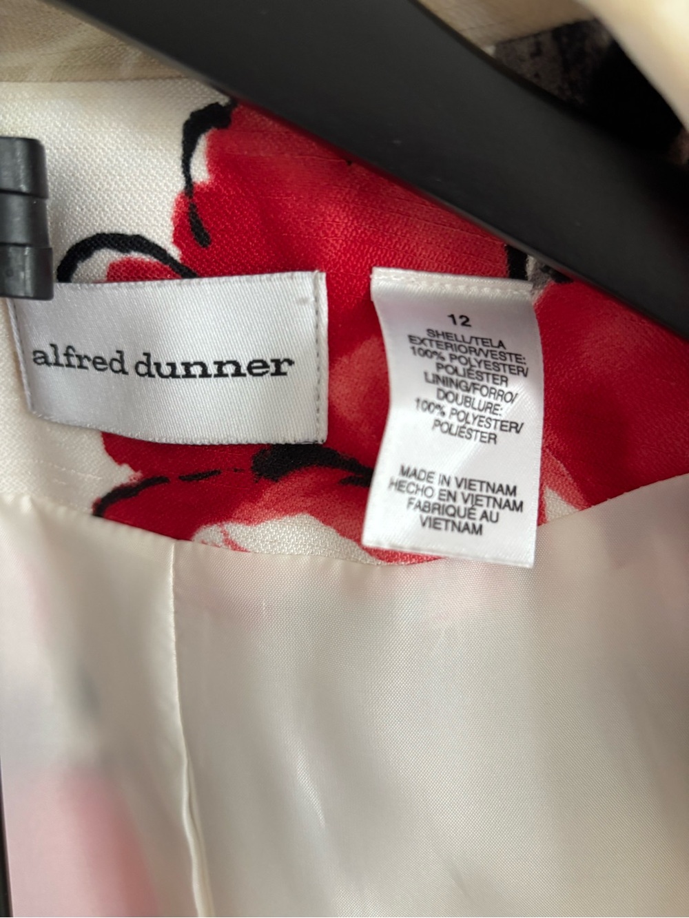 Vintage Y2K Alfred Dunner Red Floral Statement Blazer Size 12 - Picture 3 of 7
